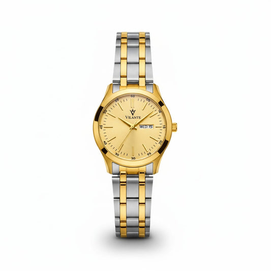 Vilante Royale Gold & Silver Men’s Analog Watch with Day-Date