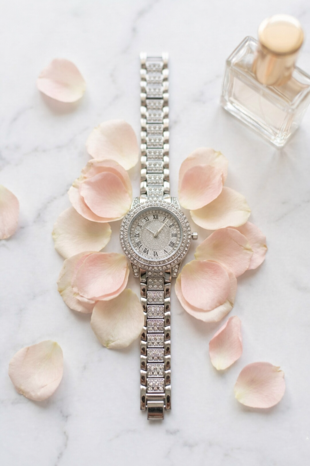 Vilante Women Luxury Designer Watch | Diamond Studded Dial | Silver Stainless Steel Bracelet Watch