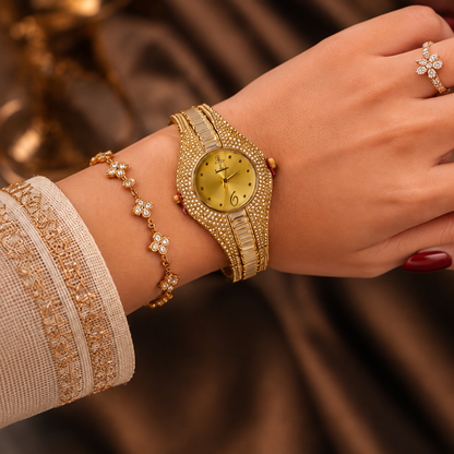 Vilante- Women’s Luxe Gold mommy Watch